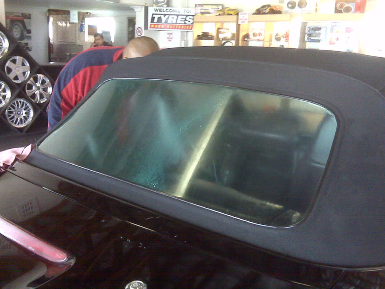 BMW Z3 Convertible Soft Top Plastic window restoration